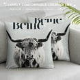 thumbnail image 3 of Orinice Cow Horns Snow Graphic Decorative Pillow Cover for Home Couch Living Room Bed Sofa Soft and Durable 22x22in, 3 of 5