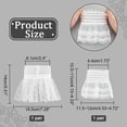 thumbnail image 2 of 2 pares de puños de encaje, 2 estilos, blanco, gótico, floral, con volantes, puños en capas, mangas postizas desmontables, puños elásticos de encaje, guantes cortos de encaje., 2 of 6