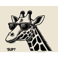 thumbnail image 4 of Sup? Giraffe with Sunglasses Adult Natural Crew Neck Short Sleeve Tee-3XL, 4 of 4