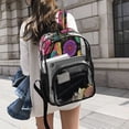 thumbnail image 6 of PVC Transparent Backpacks Clear Backpack for Travel and Outings Colorful Birds and Flowers, 6 of 7