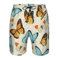 thumbnail image 4 of Kll Butterflies Men'S Casual Summer Beach Shorts Hawaiian Shorts With Pockets-X-Large, 4 of 9