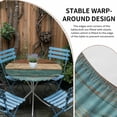 thumbnail image 5 of Teal Turquoise Wooden Fitted Tablecloth with Elastic Edged, Round Table Cloth for Dining Table, Rustic Retro Farmhouse Western Country Waterproof Oil Proof Table Cover for Indoor Outdoor 36"-44", 5 of 8