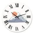 thumbnail image 2 of Designart 'Abstract Mountainscape With Red Moon' Modern Wall Clock, 2 of 5