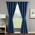 thumbnail image 3 of Tobie Blackout Window Curtain Panels with Tiebacks, Back Tab,  Navy, 38" x 96", 3 of 17