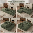 thumbnail image 6 of Wiilayok 103" Cloud Sectional Couch with L-Shape Chaise,Modern Modular Sofa with Deep Seat, Comfy Boneless Upholstered Couches for Living Room Bedroom,Olive Green (Plush Corduroy Fabric), 6 of 7