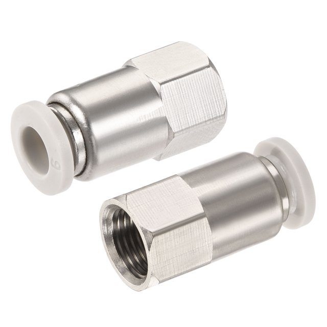 Unique Bargains Pousser pour Connecter Raccords 1/8PT Filetage Femelle Ajustement 6mm Tube de Cuivre 2 Pack