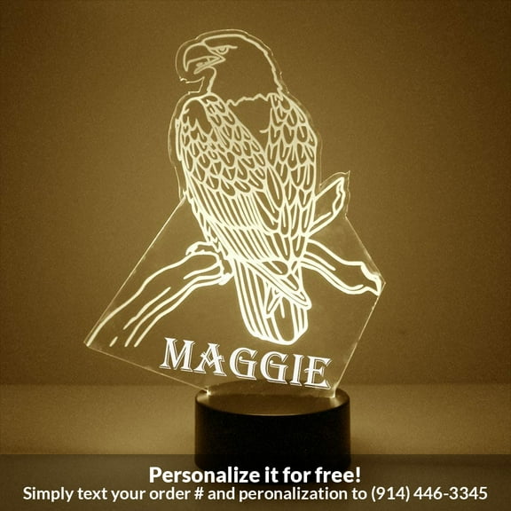 Mirror Magic Store Eagle Color Changing Personalized LED Light with Remote Control