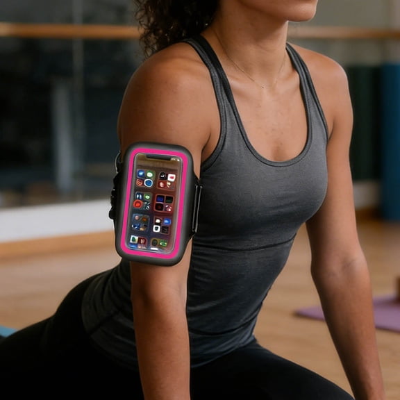 Universal Armband For Cycling Running Hiking Sports Secure Fit Phone Holder With Adjustable Strap Reflective Design