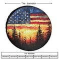 thumbnail image 2 of Camper Spare Tire Cover American Flag Sunset with Pine Trees Waterproof Sun Protection Happy Independence Day Tire Cover Fit for Trailers SUV Off-Road Vehicle Camper And Trucks 12inch, 2 of 8