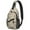 Beige Halloween Skull, variant on Sling Backpack,Black White Halloween Skull Bat Moon Pattern Sling Bag with Water Bottle Holder,Waterproof Sling Bag for Men/Women with Headphone Jack for Hiking,Travel