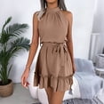 thumbnail image 2 of Afdoent Women's Dresses Sleeveless Summer Dress Wedding Guest Casual Beach Outfits Belted Fashion Beach Vacation Clothes, 2 of 6