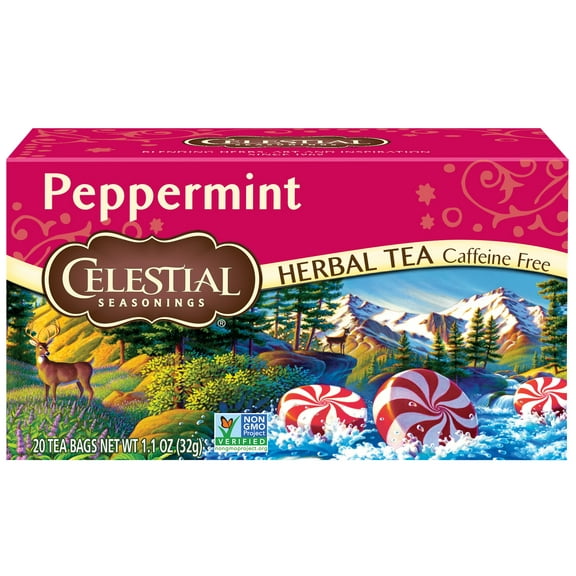 Celestial Seasonings Peppermint Herbal Tea, 20 Count Packaging May Vary
