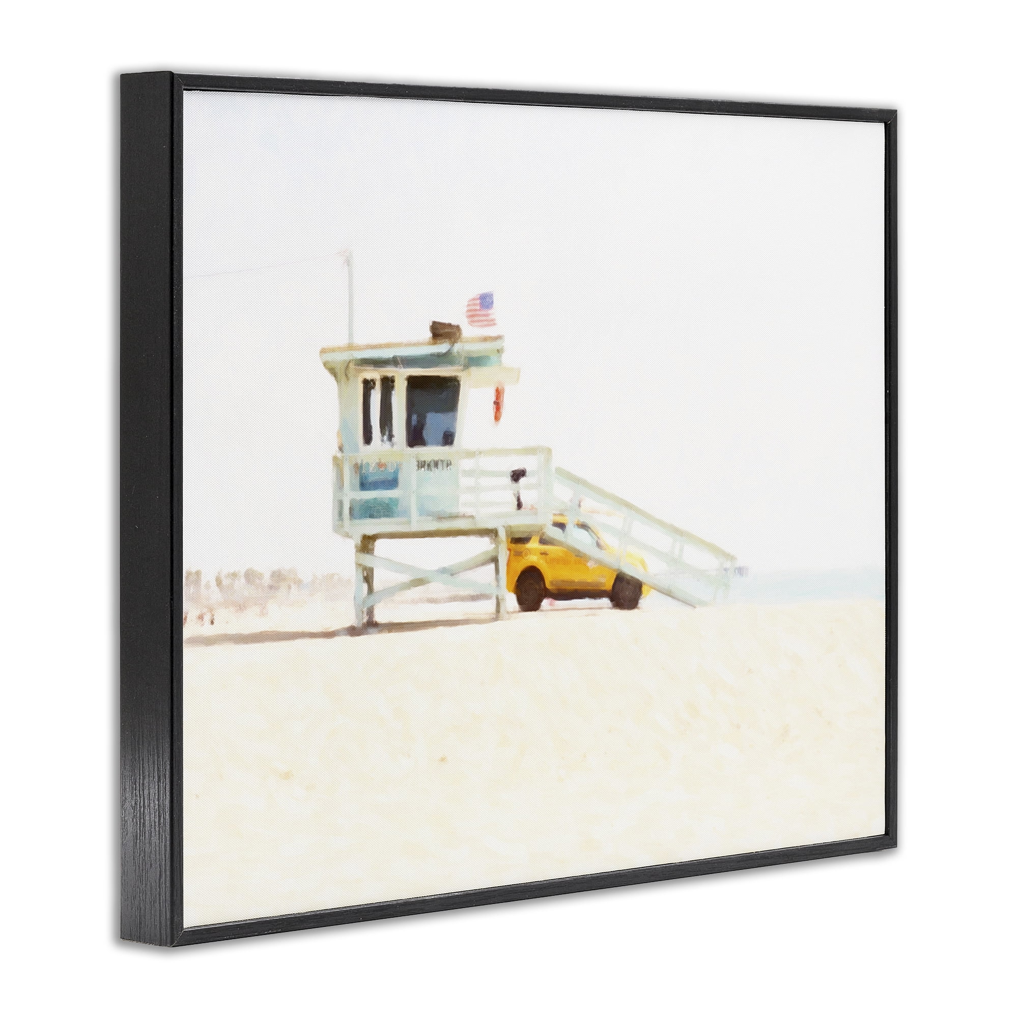 Stupell Industries Soft Light Lifeguard Station Black Framed Giclee Art, design by Kim Curinga