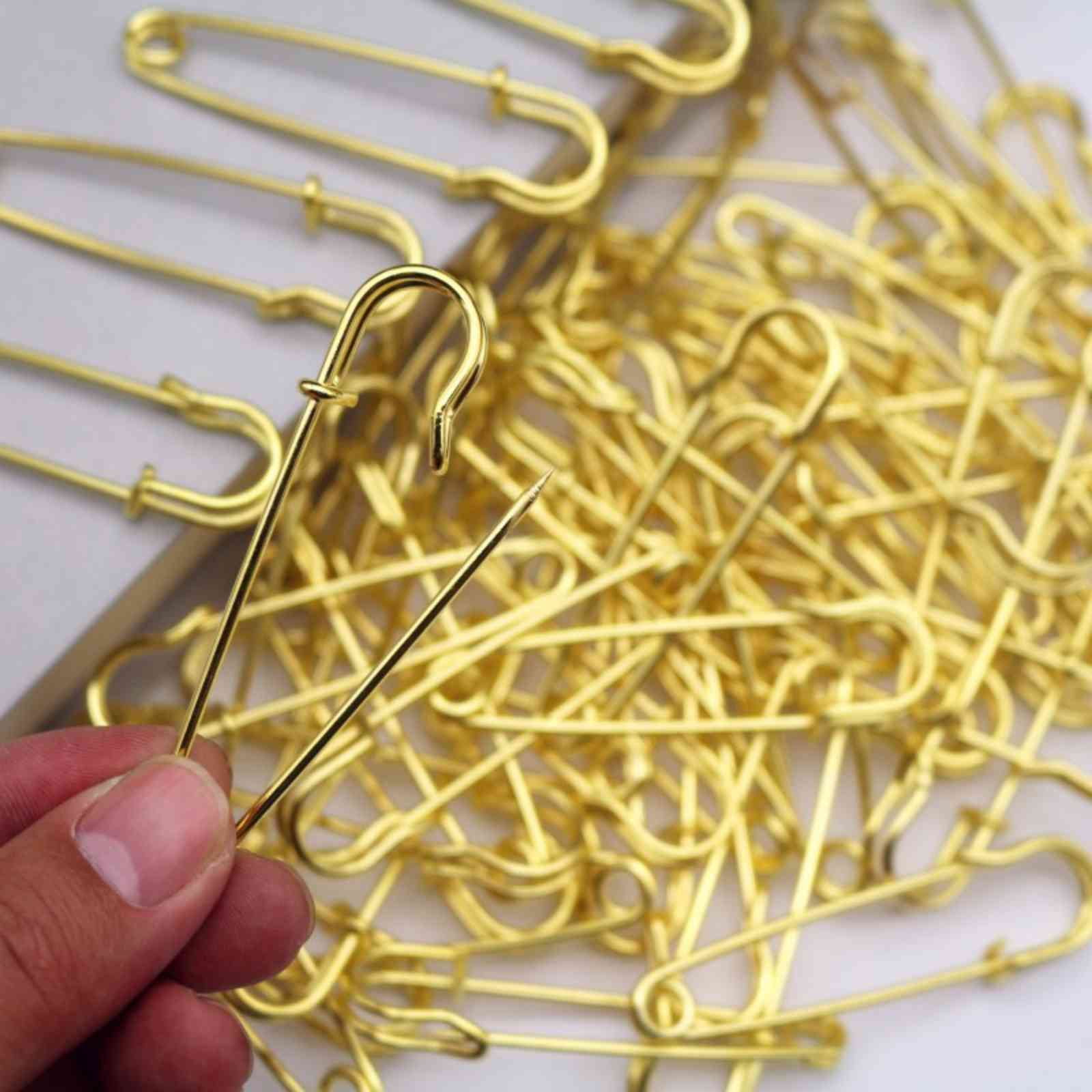 20Pcs Extra-Large Safety Pins, 4" Heavy Duty Steel Pins for Blankets and Clothes - Black