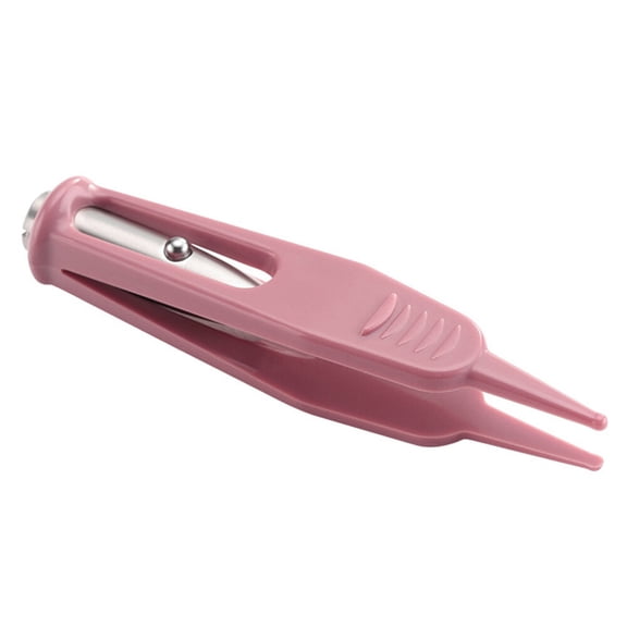 NFTIGB Baby Safe Nose Clean Clip Led Light Tweezers Pincet Forceps Ear Nose Clean Navel Pinza Infant Toddle Care Booger Remover Essential Kit, Pink (3.7 in / 9.3 cm)