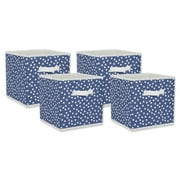 DII Non Woven Polyester Storage Bin, Polka Dot, French Blue & White, Small Set of 4