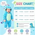 thumbnail image 6 of YDFCWXW Baby Dinosaur Costume Halloween Boys Girls Onesie Plush Jumpsuit for Infant, Spikes and Tail Cute Hooded Plush Onesie Halloween Outfits for Themed Events (Blue, 6-9 Months), 6 of 9