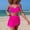 A291 Hot Pink, variant on 3 Piece Swimsuits for Women Built-in Padded Cups Twist Front Bikini Top with High Waisted Bottom and Mesh Sarong Skirt Cover Up Bathing Suits Flattering Beachwear