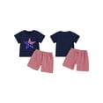 thumbnail image 2 of BemeyourBBs Baby Boys Patriotic Outfits Embroidery T-Shirt and Plaid/Stripe Shorts, 2 of 9