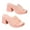 Pink, variant on Women's Clear Wedge Heels Sandals Nude Square Open Toe Slip On Heeled Heels Summer Evening Party Wedding Prom Dress Slides Wedge Slippers Shoes Pink 39