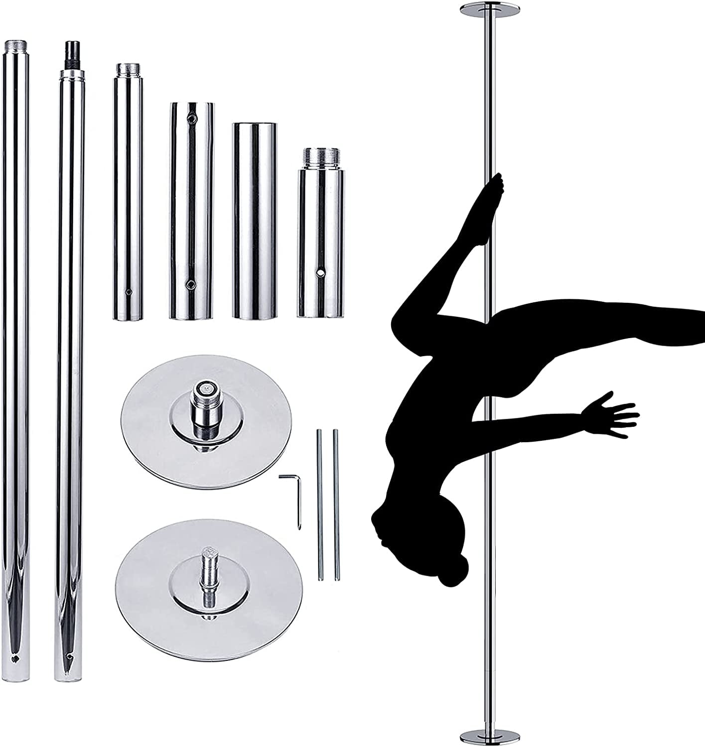 Professional Stripper Pole, 45mm Portable Adjustable Spinning Dancing