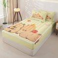 thumbnail image 2 of Homewish Kawaii Capybara Zipper Twin Comforter Sets with Fitted Sheet and 2 Pillowcases for Kids, Cartoon Animal Lover Zipper Bedding Set, Polka Dots Reversible, 4pcs, 2 of 6