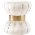 thumbnail image 1 of Meridian Furniture Vino Contemporary Velvet Ottoman/Stool in Cream, 1 of 5