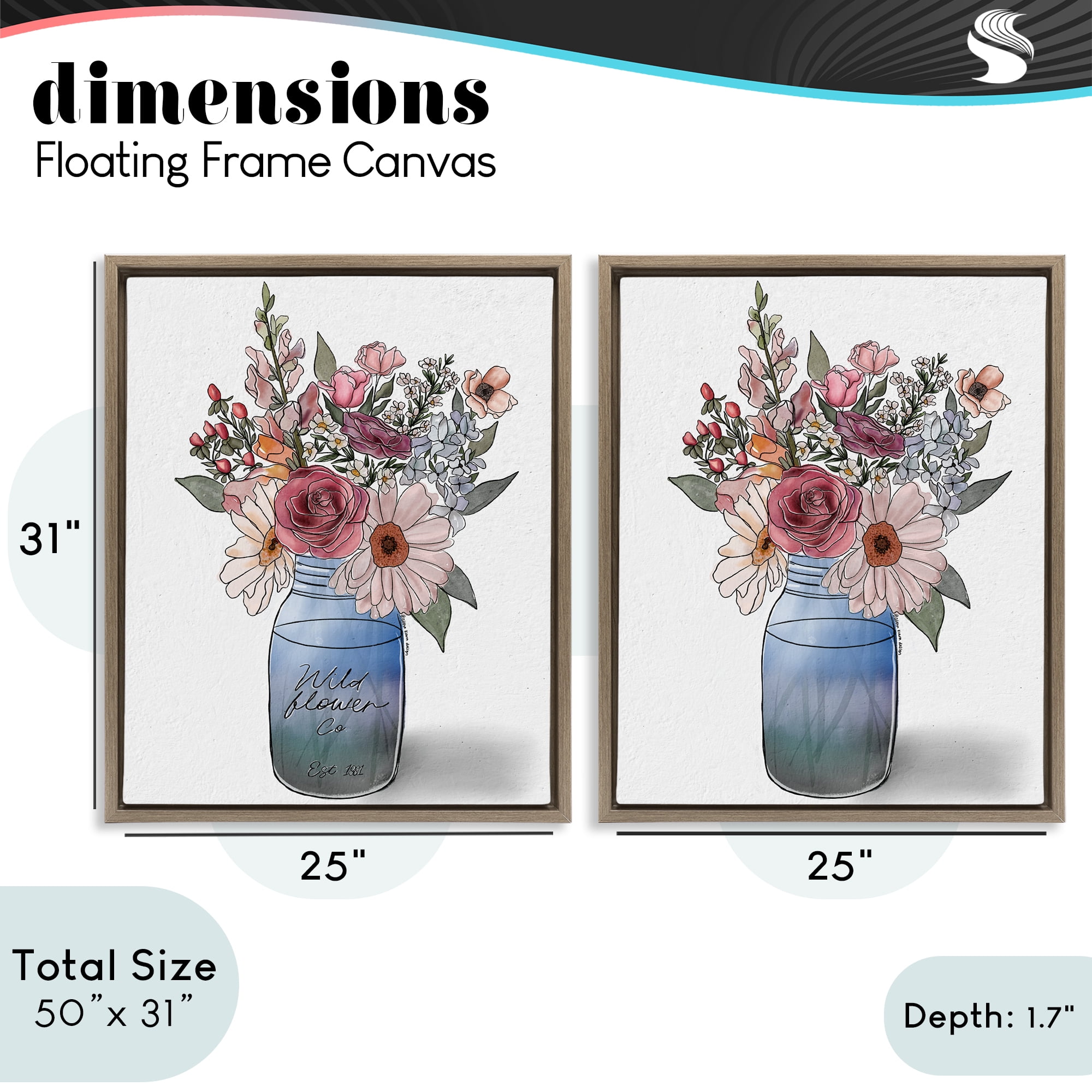 Stupell Industries Farmer's Market Vases 2 Piece Brown Framed Floater Canvas Set, design by Alisha Kiara Design
