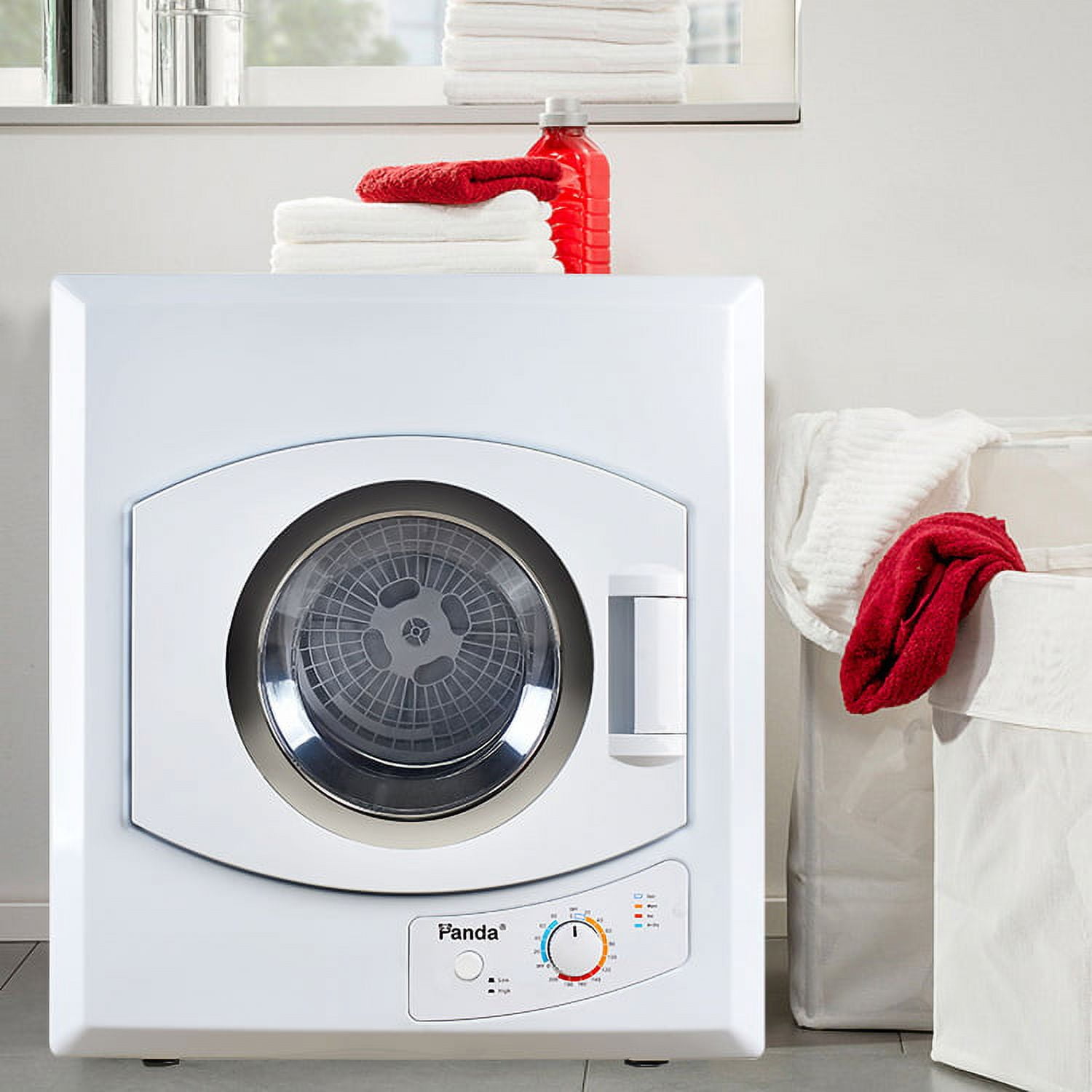  Panda PAN60SF 3.5 cu.ft Compact Portable Laundry Dryer, 13lbs  Capacity, White : Appliances