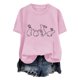 thumbnail image 5 of Tops de Cuello Alto para las Mujeres Amante Impreso Camiseta Cuello Redondo Manga Corta, Poliéster Spandex, 5 of 7