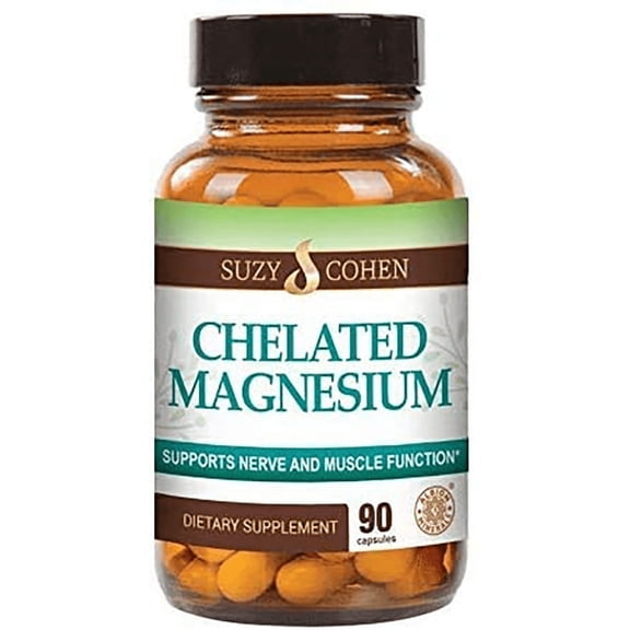 Chelated Magnesium Capsules - 90 Count - by Suzy Cohen, Rph