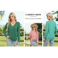 thumbnail image 6 of MOSHU Long Sleeve Womens Tops Deep V Neck Blouses for Women Loose Fit Curved Hem Fall Shirts, 6 of 7