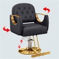thumbnail image 1 of Silla Sillón Para Barbería Estética Cuero Y Acero Inoxidable - Negro/dorado, 1 of 4