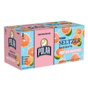 Polar Zero Calorie Ruby Red Grapefruit Sparkling Seltzer Water, 12 fl oz, 8 Pack Cans