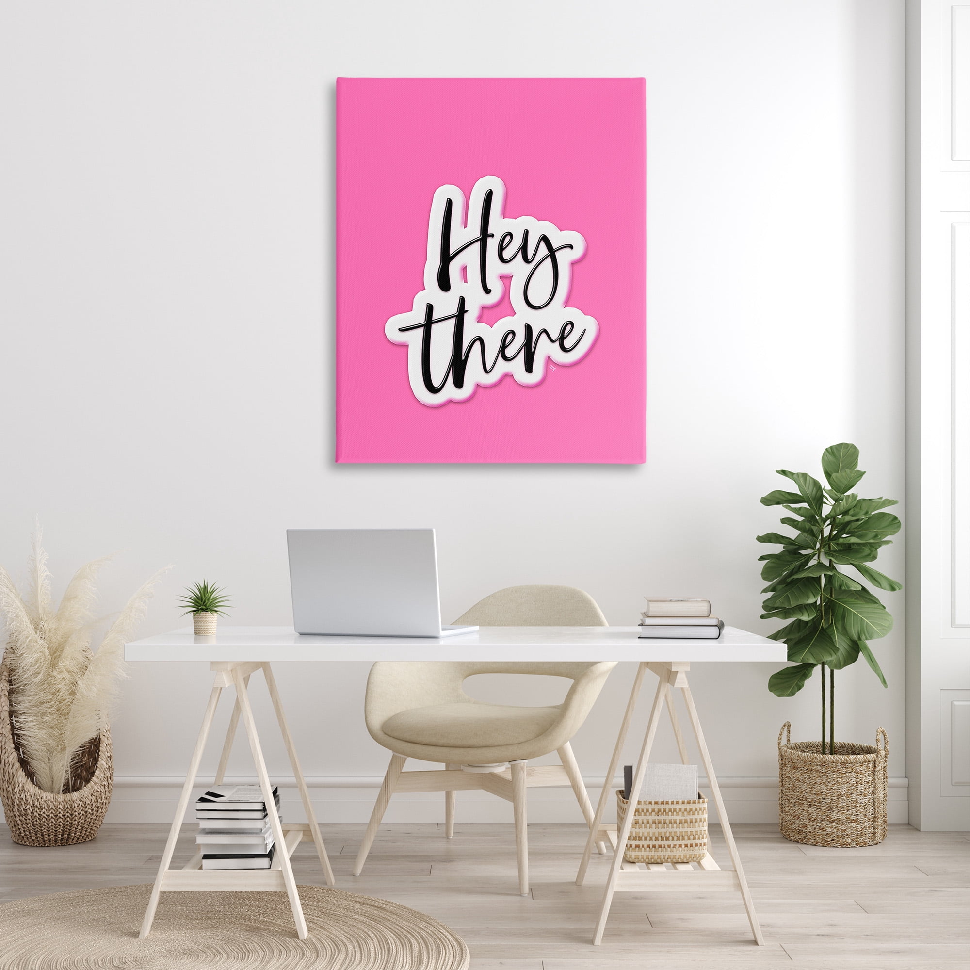 Stupell Industries Bold Hey There Beauty & Fashion Painting Gallery Wrapped Canvas Art Print Wall Art, 36 x 48