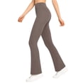 thumbnail image 6 of hlysgo Womens Leggings Yoga Pants High Elastic Waist Tummy Control Flared Trousers Workout Gym Soft Comfy Pant with Pockets Coffee,XL, 6 of 6