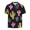 thumbnail image 7 of ITSAME Shirts for Boys, Turndown Collar Button Fashion Print School Uniform Summer Casual Comfortable Tees Black 11-12T, 7 of 7