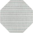 thumbnail image 1 of Unique Loom Outdoor Striped Geometric Rug 5' 3 x 5' 3 Octagon Teal/Ivory, 1 of 1