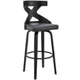 thumbnail image 1 of Armen Living Gayle 26" Faux Leather Swivel Cross Counter Stool in Gray/Black, 1 of 9