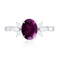 thumbnail image 5 of Rosec Jewels 1.75 CT Rhodolite and Diamond Ring, 6X8 MM Oval Cut Rhodolite Solitaire Ring, Marquise Cut Diamond Trio Ring, 925 Sterling Silver, US 5.00, 5 of 9