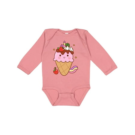 

Inktastic Kawaii Ice Cream Cone Boys or Girls Long Sleeve Baby Bodysuit