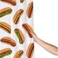 thumbnail image 3 of Shower Curtain, Hot Dog Print White Waterproof Fabric Plastic Shower Curtain, Drying Fast Bathroom Curtain with 9 Buttonholes, Ruffle Shower Curtain 60x72in, 3 of 8