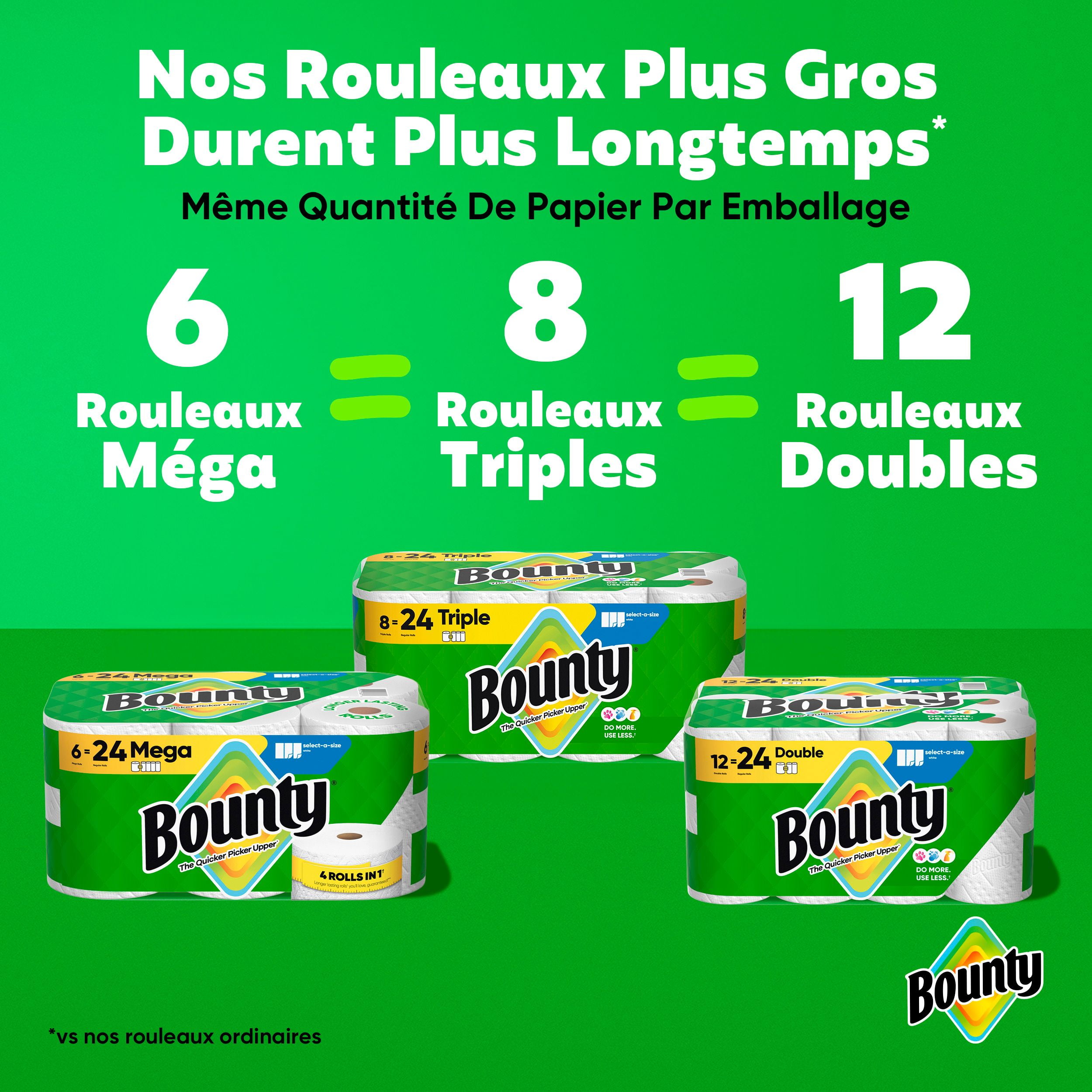 Bounty Paper Towels Select-A-Size White, 8 Triple Rolls Per Roll, 8CT