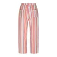 thumbnail image 6 of ShiShine Striped Pants for Women Casual Drawstring Trendy Trousers with Pocket, 6 of 6