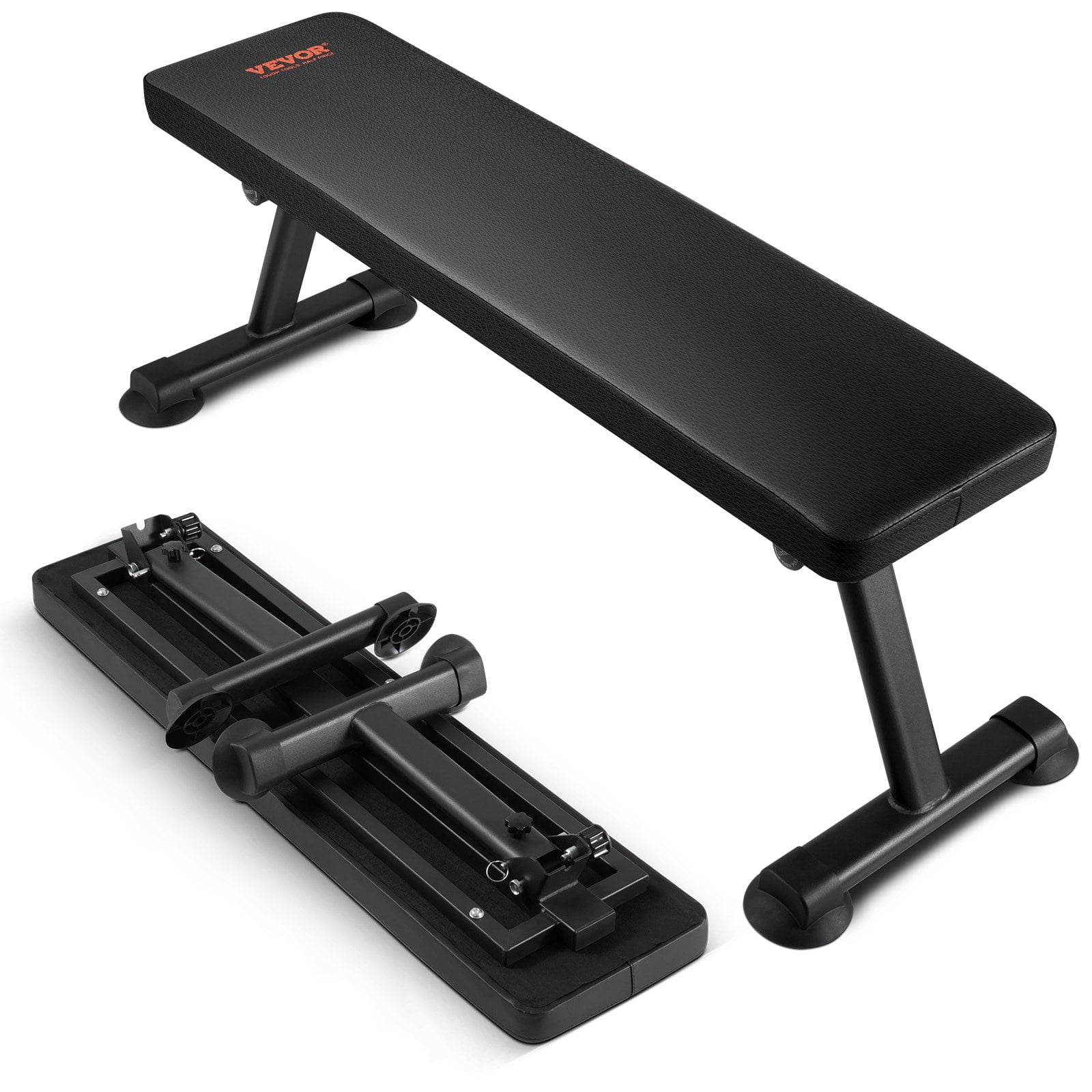 VEVOR Flat Weight Bench, Foldable Strength Training Bench, Utility Workout Bench for Full Body Workout, 1000 LBS Press Bench for Home Gym Exercise, for Multi-Purpose Weight Training and Ab Exercises