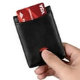 thumbnail image 4 of Cartera con tarjetero de cuero PU, resistente al desgaste, con múltiples ranuras para tarjetas, cartera ultrafina para hombre, color negro, 4 of 10