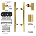 thumbnail image 2 of Stainless Steel 304 Ladder Style Back to Back Glass Door / Barn Door Push Pull Handle, Satin Gold Finish, 24 in, 2 of 3