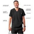 thumbnail image 3 of Adar Addition Scrubs for Men - Modern Multi Pocket V-Neck Scrub Top - A6010 - Black - XXS, 3 of 8