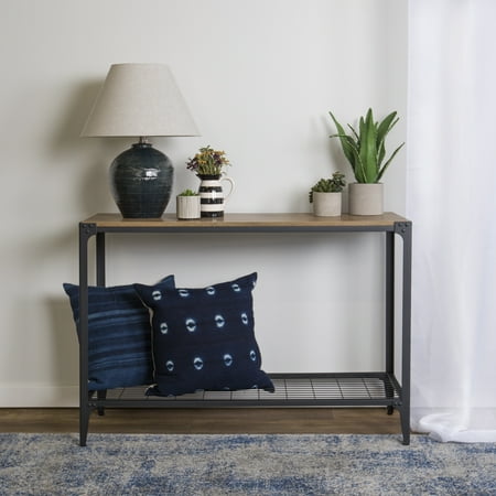 Barnwood Foot - Manor Park Angle Iron Rustic Wood Entry Console Table - Barnwood