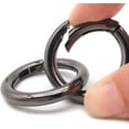 thumbnail image 3 of 5/8 Inch Spring O Ring Round Carabiner Snap Hook Round Keychain Suitable for Bag Wallet Keychain Zinc Alloy Black Black 4pcs Simple Modern, 3 of 4